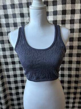 OFFLINE by Aerie Seamless Floral Recharge Sports Bra Blue Medium